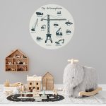 Muurcirkel Op de Bouwplaats | Ø 40 tot 140 cm - Afbeelding 2