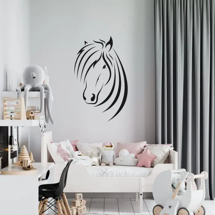 Muursticker Paardenhoofd | lijnen - Afbeelding 2