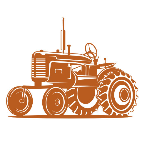 muursticker_ouder_tractor Muursticker Oude Tractor - Afbeelding 1